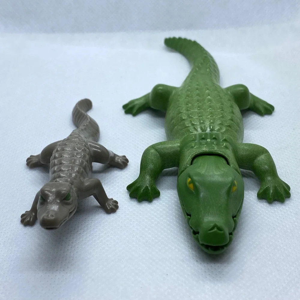Playmobil Alligator and Crocodile Figures Set Green Tan Jaws 1998 2007